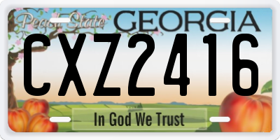 GA license plate CXZ2416