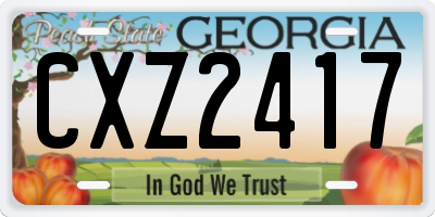 GA license plate CXZ2417