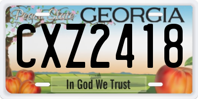 GA license plate CXZ2418