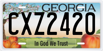 GA license plate CXZ2420