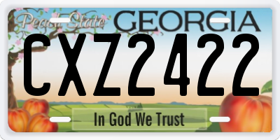 GA license plate CXZ2422