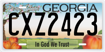 GA license plate CXZ2423