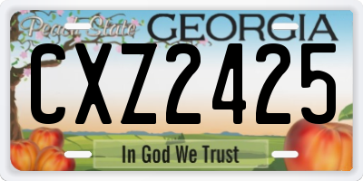 GA license plate CXZ2425