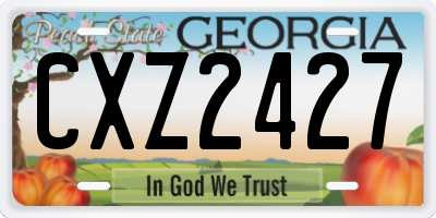 GA license plate CXZ2427