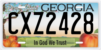 GA license plate CXZ2428