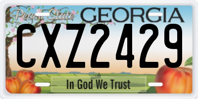 GA license plate CXZ2429