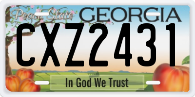 GA license plate CXZ2431