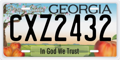 GA license plate CXZ2432
