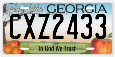 GA license plate CXZ2433
