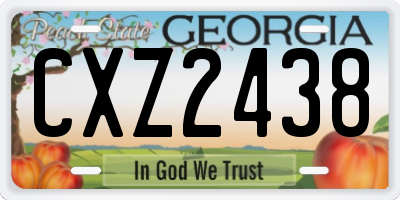 GA license plate CXZ2438