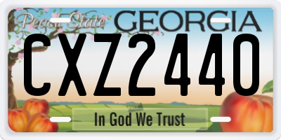 GA license plate CXZ2440