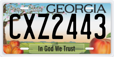 GA license plate CXZ2443
