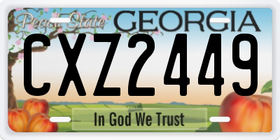 GA license plate CXZ2449