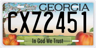 GA license plate CXZ2451