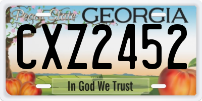 GA license plate CXZ2452
