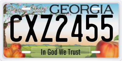 GA license plate CXZ2455
