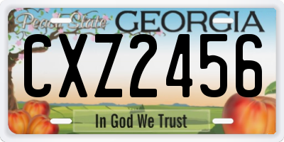 GA license plate CXZ2456