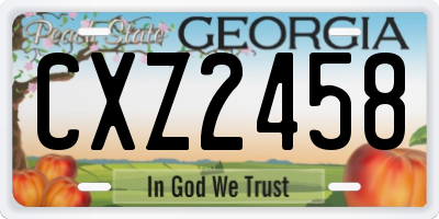 GA license plate CXZ2458