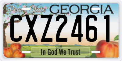 GA license plate CXZ2461