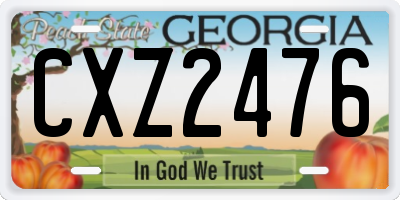 GA license plate CXZ2476