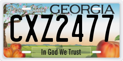 GA license plate CXZ2477