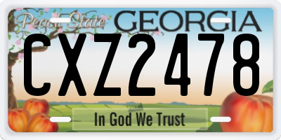 GA license plate CXZ2478