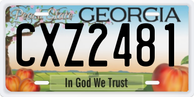 GA license plate CXZ2481