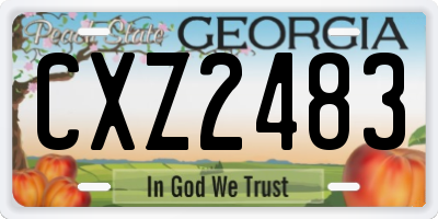 GA license plate CXZ2483