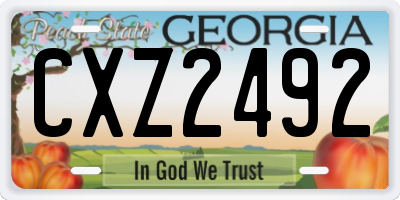 GA license plate CXZ2492