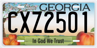 GA license plate CXZ2501