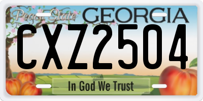 GA license plate CXZ2504