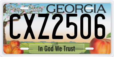 GA license plate CXZ2506