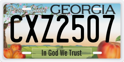 GA license plate CXZ2507