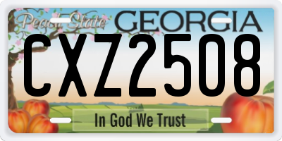 GA license plate CXZ2508