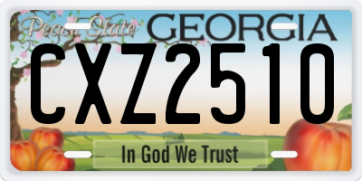 GA license plate CXZ2510