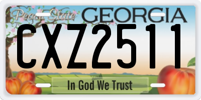 GA license plate CXZ2511