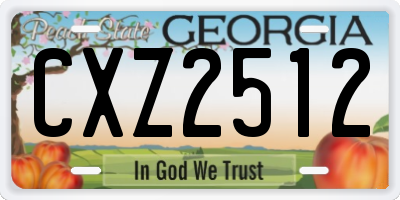 GA license plate CXZ2512