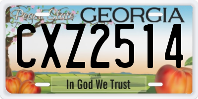 GA license plate CXZ2514