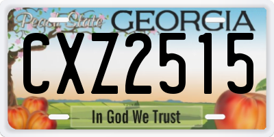 GA license plate CXZ2515