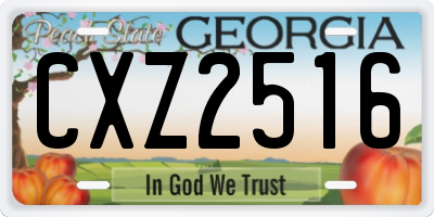 GA license plate CXZ2516