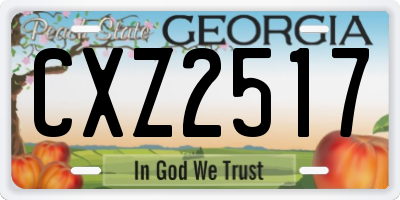 GA license plate CXZ2517