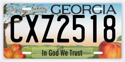 GA license plate CXZ2518