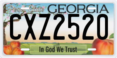 GA license plate CXZ2520