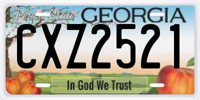 GA license plate CXZ2521