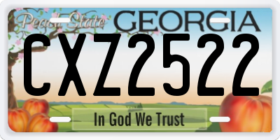 GA license plate CXZ2522