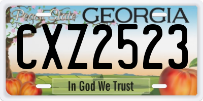 GA license plate CXZ2523