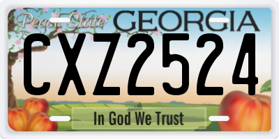 GA license plate CXZ2524