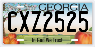 GA license plate CXZ2525