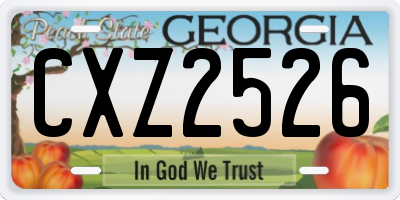 GA license plate CXZ2526