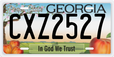 GA license plate CXZ2527